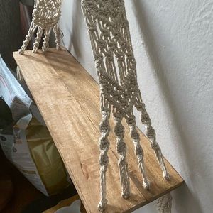Macrame Wood Hanging Shelf